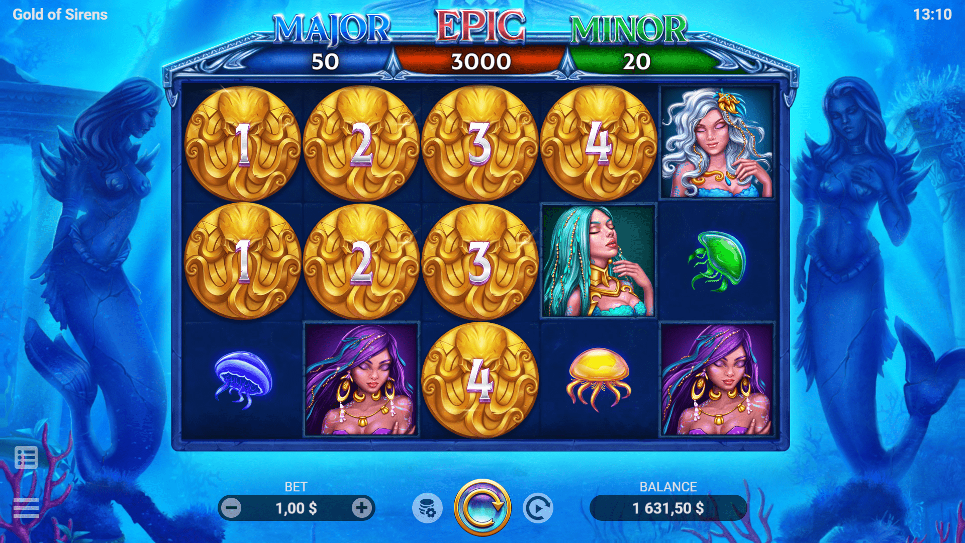 Игровой автомат Gold Of Sirens (Золото Сирен) от Evoplay